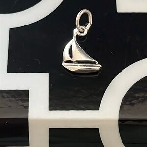 At The Beach Nautical Sterling Silver Unisex Bon Voyage Sailboat Charm Pendant